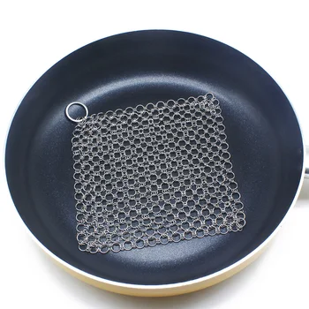 

6x6" Stainless Steel Washing Pot Net Cast Iron Cleaner Kitchen Metal Rust Remover Pot Pans Cleaning Scrubber Brush
