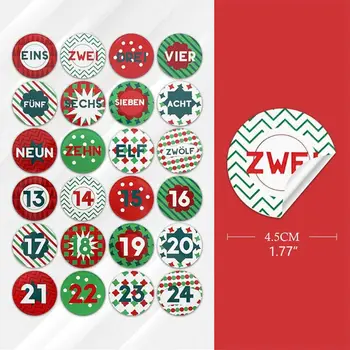 

Christmas 2020 Advent Calendar 24 Days Hanging Drawstring Candy Bag with Sticker