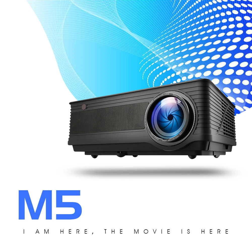 REAL TV M5S series Full HD 1080P Projector 4K 7000 Lumens Android WiFi Bluetooth HDMI-compatible VGA AV USB with gift