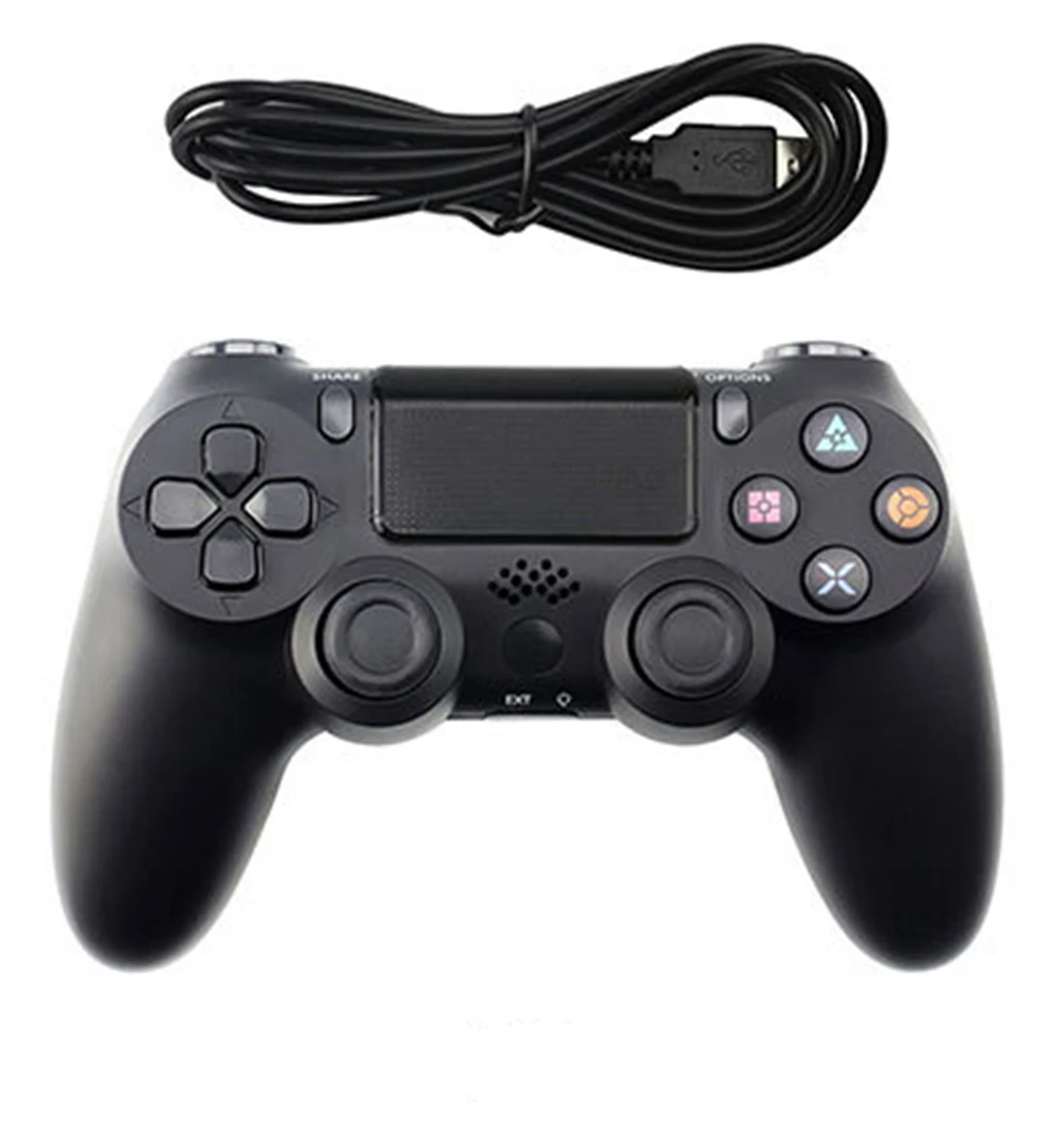 Черный Проводной геймпад для Playstation PS4 контроллер Джойстик контроллер DualShock Вибрация Play станция 4 игровой контроллер геймпад - Цвет: Черный