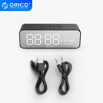 

ORICO Portable Wireless Bluetooth Speaker Stereo Sound Box with Alarm Clock Mirror LED Time Screen Support TF AUX for Computer