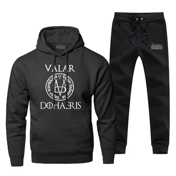 

Game Of Thrones Hoodies Valar Morghulis All Men Must Die Print Hoodie Pants Sets Men Winter Casual Fleece Sweatshirt Sportswear