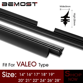 

Valeo Type Car Wiper Blade Strips Vehicle Insert Rubber Strip (Refill) 8mm 14"16"17"18"19"20"21"22"24"26"28" 1PC Car Accessories