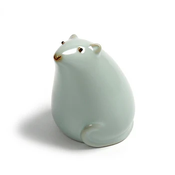 

Creative Ceramic Ru Kiln Mouse Tea pet Arts and Crafts Mini teapot miniature figurines fairy garden Pig home decoration gifts