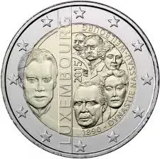 

Luxembourg 2015 125th Anniversary Nassau Weilburg House 2 Euro Real Original Coins True Euro Collection Commemorative Coin Unc