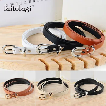 

Pu Leather Femme Belts Metal Buckle Adjustable Women Belts Female Solid Color Thin Jeans Belt riem cinturones para mujer