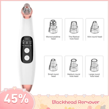 

Electric Acne Point Noir Blackhead Vacuum Extractor Tool Black Spots Skin Care Facial USB Rechargeable Dot Remover 6 In 1 TSLM1