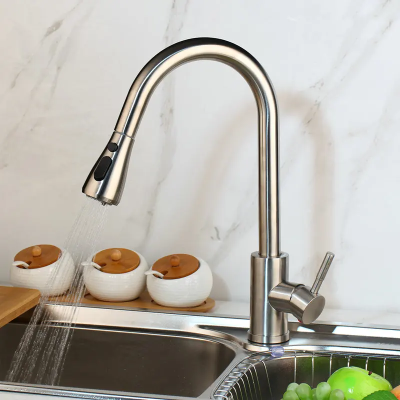 Nickel Brush Tap1 KEMAIDI Матовый никель хром поворотный кухонный кран смеситель черный выдвижной спрей латунная крышка пластина 1 ручка кухонный кран смеситель - Цвет: Nickel Brush Tap1