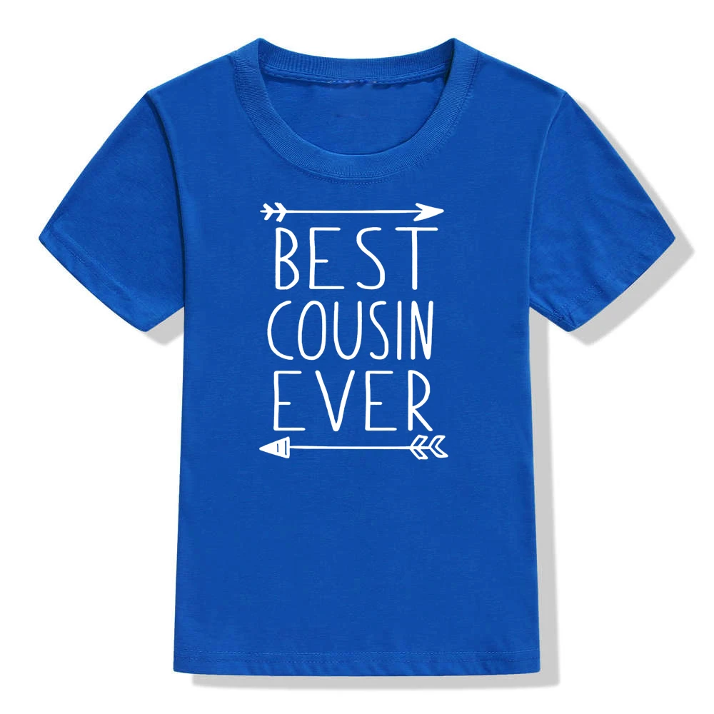 Детская футболка с короткими рукавами Забавная детская футболка с надписью «Best Cousin Ever» модная футболка для маленьких мальчиков и девочек
