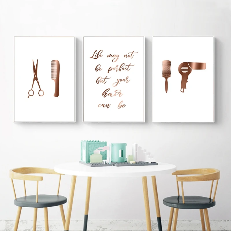 Hair Studio Decor Wall Art Canvas Painting