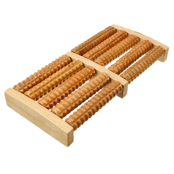 

Foot Massage Roller Wooden Dual Foot Acupuncture Relieve Plantar Fasciitis Stress Heel Arch Pain Massager Relaxation Health Care