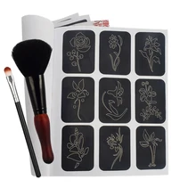 Хна, блеск многоразовая наклейка трафареты для татуировок набор папок живопись книга с шаблонами Термальность принтер татуировки трафареты для аэрографии для детей