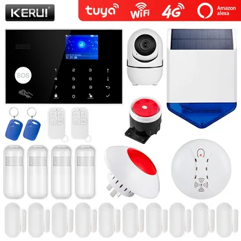 

2020 G34 WiFi GSM Home Security Alarm System 3G 4G Tuya Smart App Remote Control Full Touch Color Screen 2.4 inch Burglar Alarm
