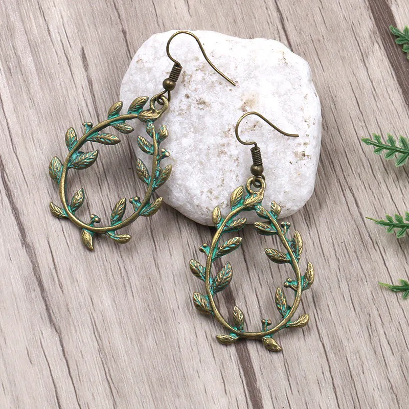 Water Drop Vintage Earring for Women Leaf Pendant Bohemia Earrings Ethnic Retro Accessories Jewelry Hot Sale Girl Gift Wholesale | Украшения