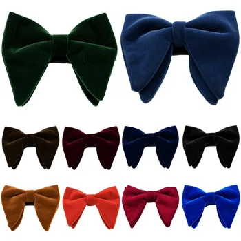 

Men Velvet Oversized Bow Tie Wedding Party Tuxedo Business Solid Big Bow Tie