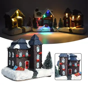 

2020 NEWChristmas Snow House Figurine LED Light Novelty Ornament Christmas Birthday Gift for Kids Xmas New Year Decration Gifts