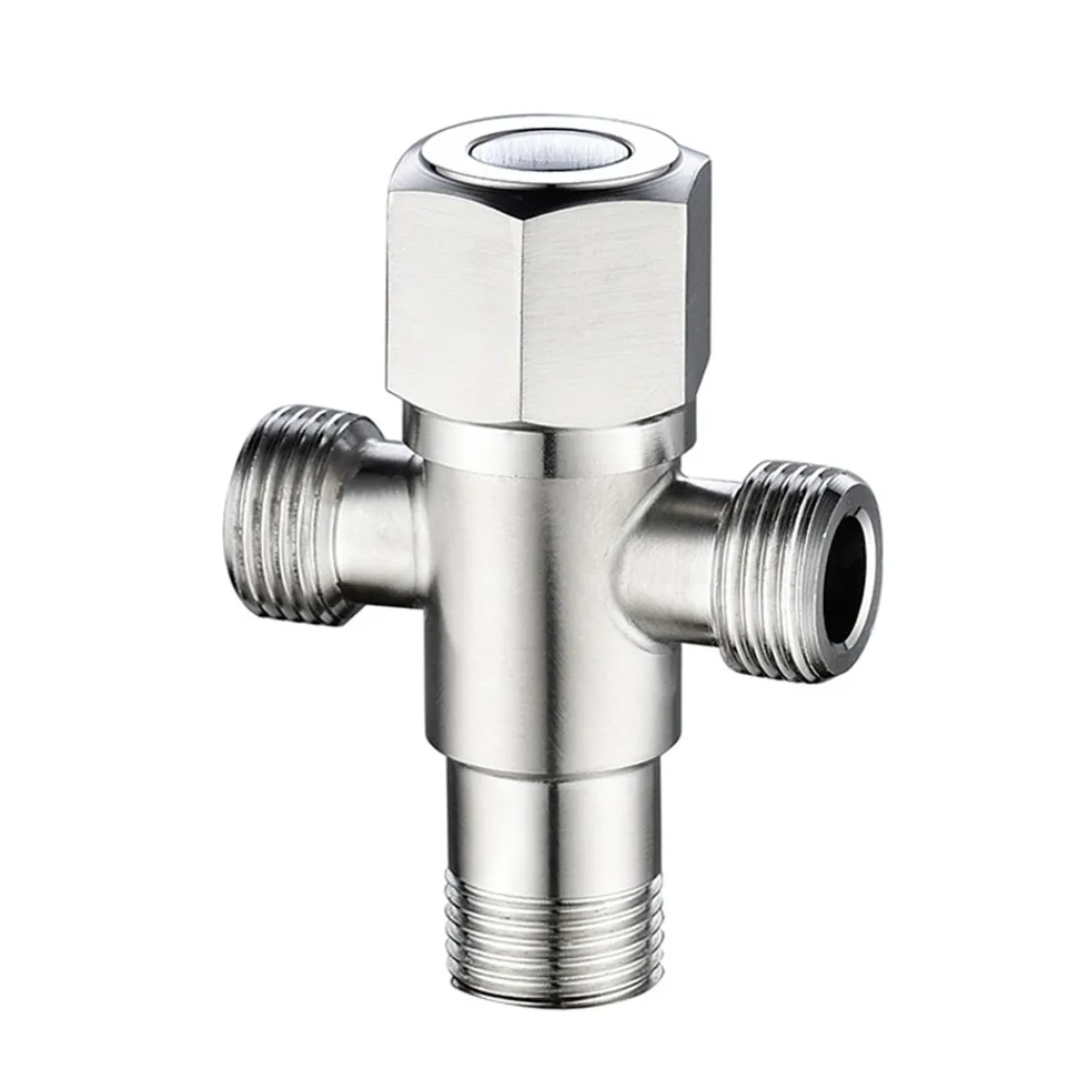 1 2 T Adapter Filling Angle Valves 304 Stainless Steel Stop Valve For Bathroom Toilet Bidet Shower Switch Kitchen Faucet Sprayer Aliexpress