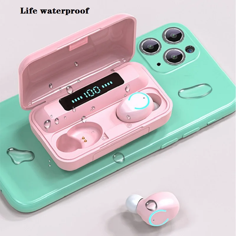 F9 9 Macaron Wireless Bluetooth 5 0 Headset Waterproof Earphone for Gaming Music Call Wireless Headphones Bluetooth HiFi Sound