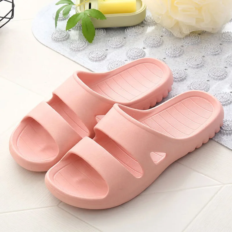 Новинка; мужские домашние тапочки; нескользящая женская обувь для ванной; обувь для купания из водонепроницаемого материала; Домашние шлепанцы; светильник для влюбленных; домашние тапочки - Цвет: Dark pink