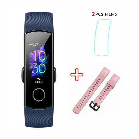 Смарт-браслет huawei Honor Band 5 Oximeter с сенсорным экраном Magic color swim Detect Heart Rate Sleep Nap Honor Band5 - Цвет: blue-pink-film