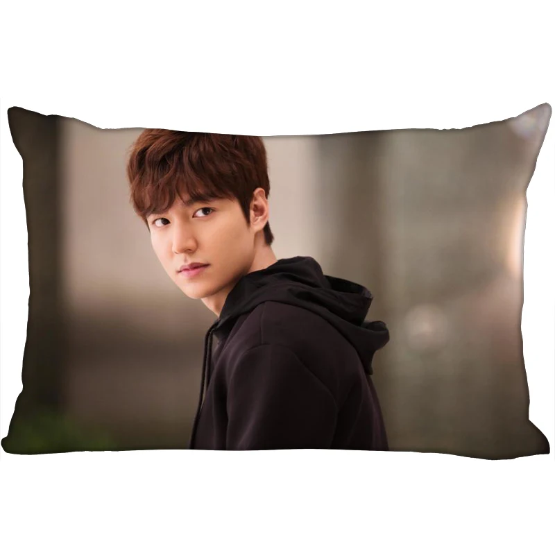 Hot Lee Min Ho Printed Satin Pillowcases Two sides Standard Silk Soft Rectangle zipper pillowcover More size Custom LOGO