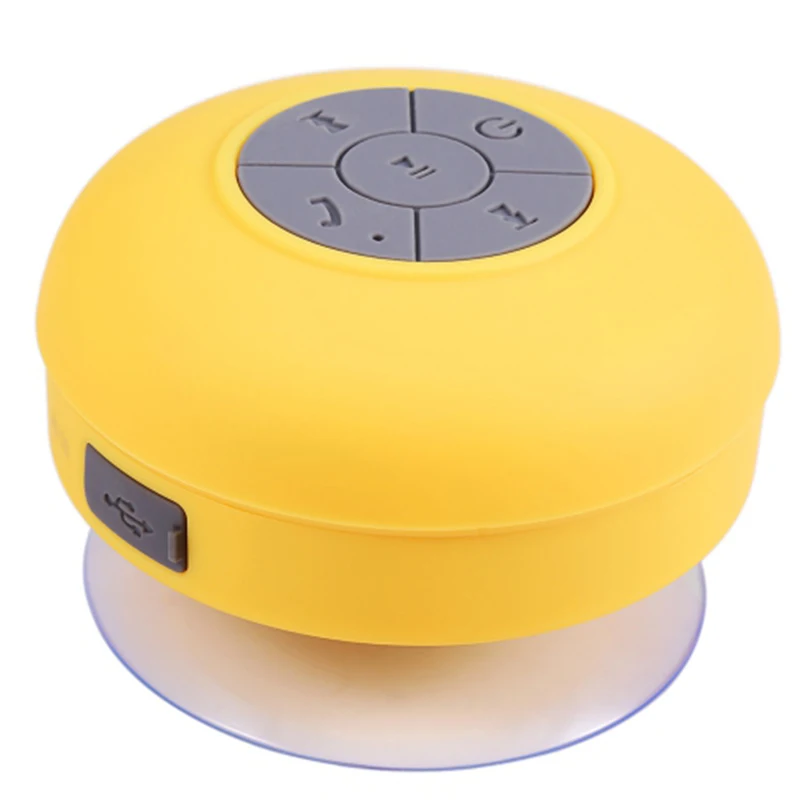 Yellow Портативный мини Bluetooth Динамик Hands Shower сабвуфер динамик s музыка бесплатно беспроводной для водонепроницаемый ванная комната громкий динамик - Color: Yellow