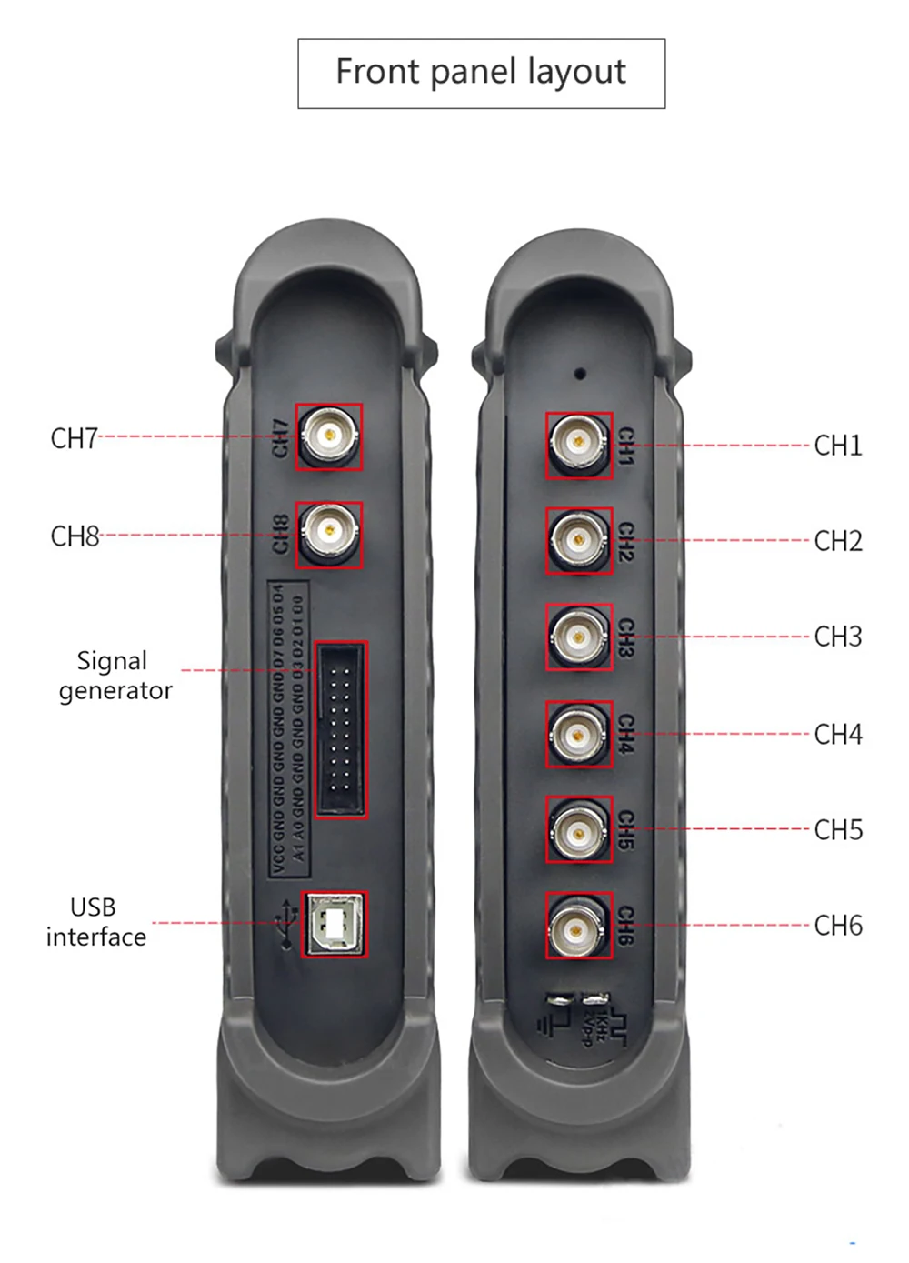 Hantek 1008C 8 каналов программируемый генератор Цифровой мультиметр 1008C/1008A автомобильный осциллограф PC хранение Osciloscopio USB