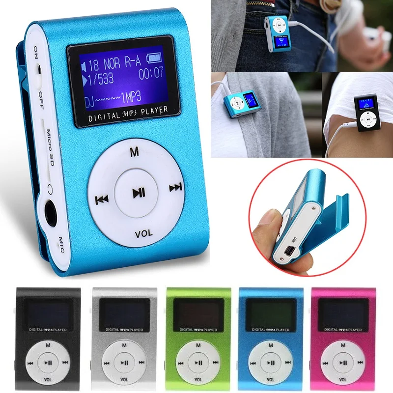 Мини USB металлический зажим MP3 плеер ЖК-экран Поддержка 32 ГБ Micro SD TF слот для карт цифровой mp3 музыкальный плеер