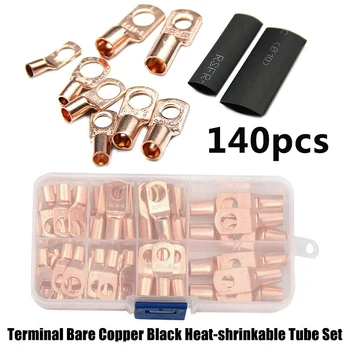 

140pcs Assortment Car Auto Copper Ring Lug Terminals Wire Bare Crimp Connectors