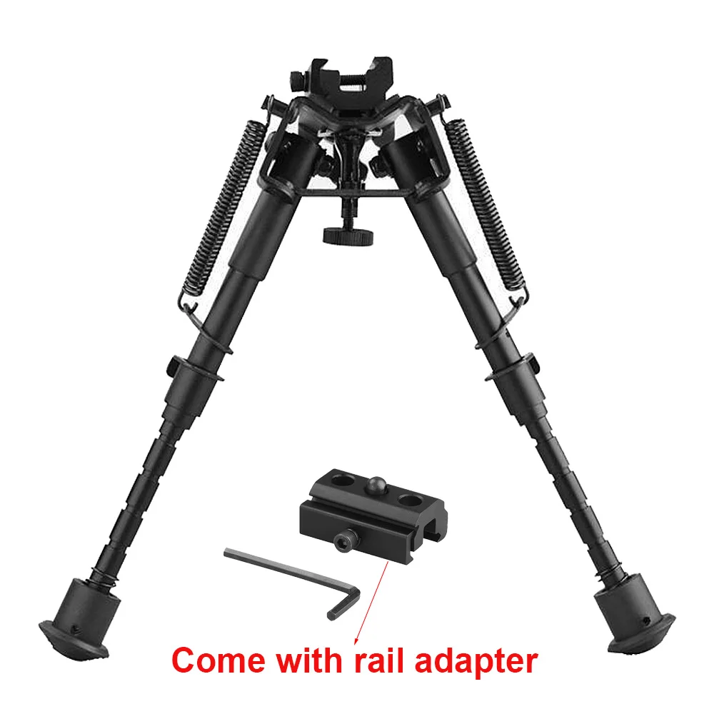 

Tactical 6 - 9 Inches Bipod Adjustable Spring Control Bipod Hunting Rifle Accessory Fits 20 mm Picatinny Rail
