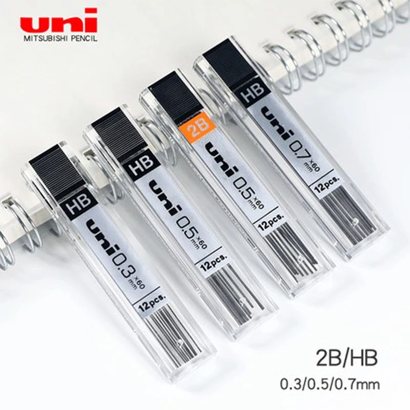 Автоматический карандаш UNI 0,3/0,5/0,7 мм 2B/HB подвижный карандаш сменный стержень UL-1403 1405 1407 12 штук в коробке