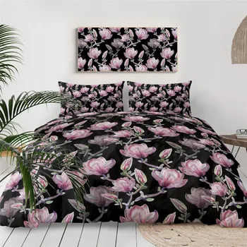 BeddingOutlet Sakura Flower Bedding Set Japanese Cherry Blossom Quilt Cover 3pcs Watercolor Bedspreads Fuji Mountain Bed Set 6