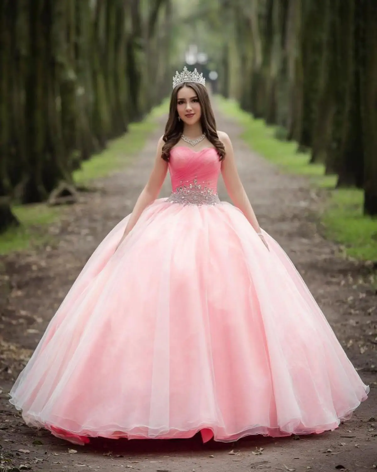Vestido de baile de quinceañera para niña, vestido rosa con cuello de  corazón, diamantes de imitación, cuentas de princesa, 16 vestidos, 15 años,  vestidos de cumpleaños|Vestidos de quinceañera| - AliExpress