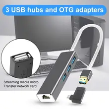 

Ethernet Adapter High Speed 10/100Mbps Micro USB to RJ45 LAN Converter with 3 USB Hub OTG Adapter for Streaming TV Stick Etherne