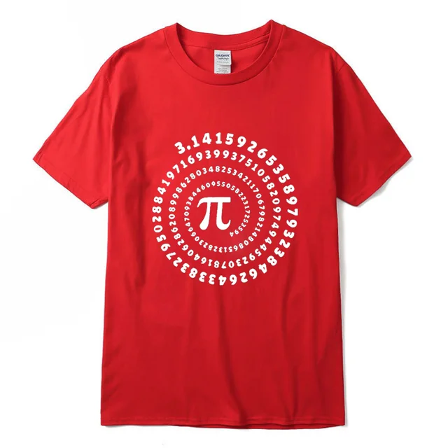 Men's T-shirt 100% cotton short sleeve Mathematical geometry printed men Tshirt  o-neck street style cool funny loose T-shirt Red-2018325