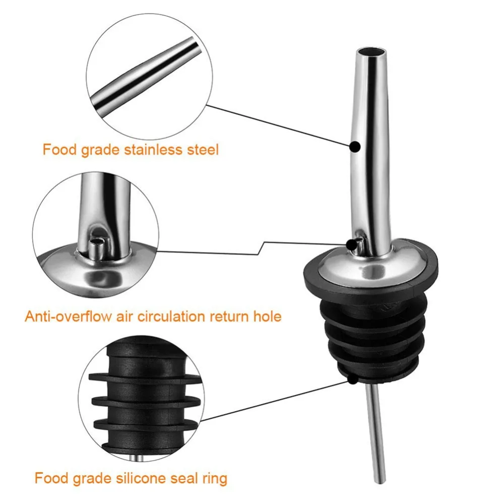 50 шт. нержавеющая сталь бутылка для вина Pourer масло пробка бармен винные аксессуары барные аксессуары вино Pourer
