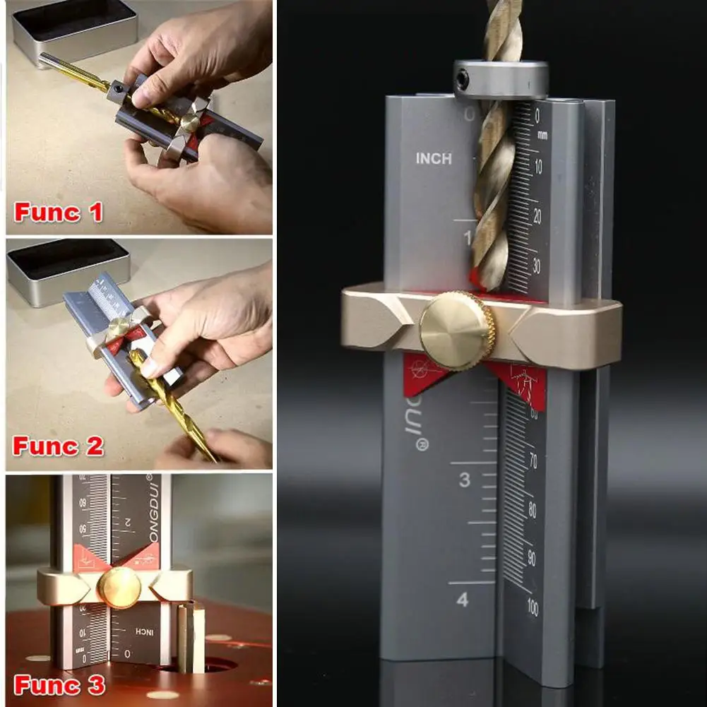 

2020 Newest Multi-functional Woodworking Tools Saw Table Height Gauge Drill Angle Measurer High Precision Rule Measuring Tools