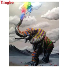 5D DIY алмазная живопись, красочный слон, набор для вышивки крестиком, на заказ, вышивка бисером, полная квадратная дрель, мозаика, домашний декор, подарок