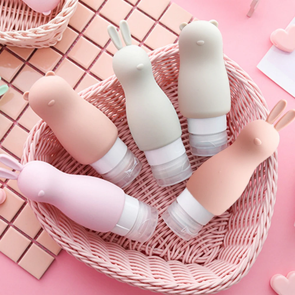 

90ML Silicone Refillable Bottles Cute Animal Shape Travel Packing Press Bottle For Lotion Shampoo Cosmetic Empty Squeeze Bottle