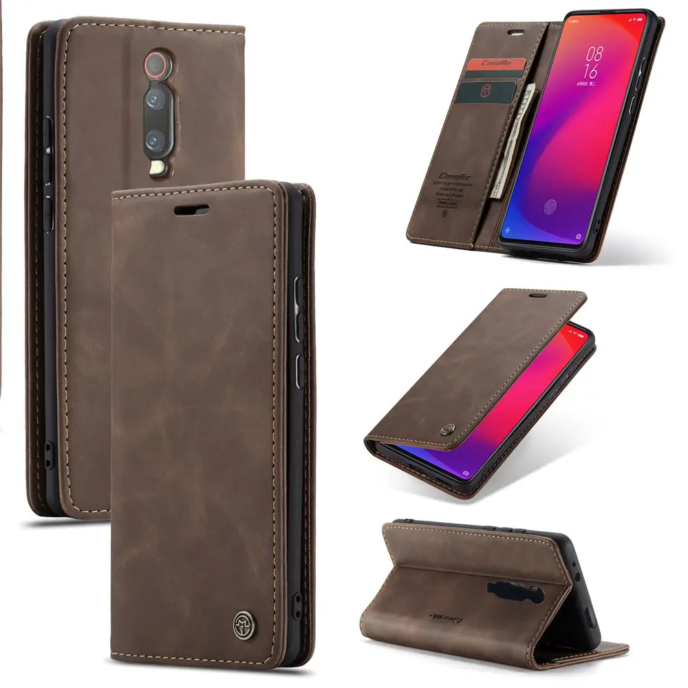

For Xiaomi Redmi K20 Pro phone accessories Magnetic book case on mi 9 Mi 9t pro Luxury PU Leather Wallet Flip Stand Cover Case