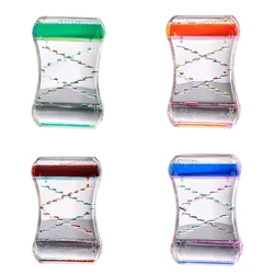 Dropshipping tempo líquido ampulheta brinquedo fidget desktop decoração portátil escritório gadget para escritório descompactar óleo de cor dupla
