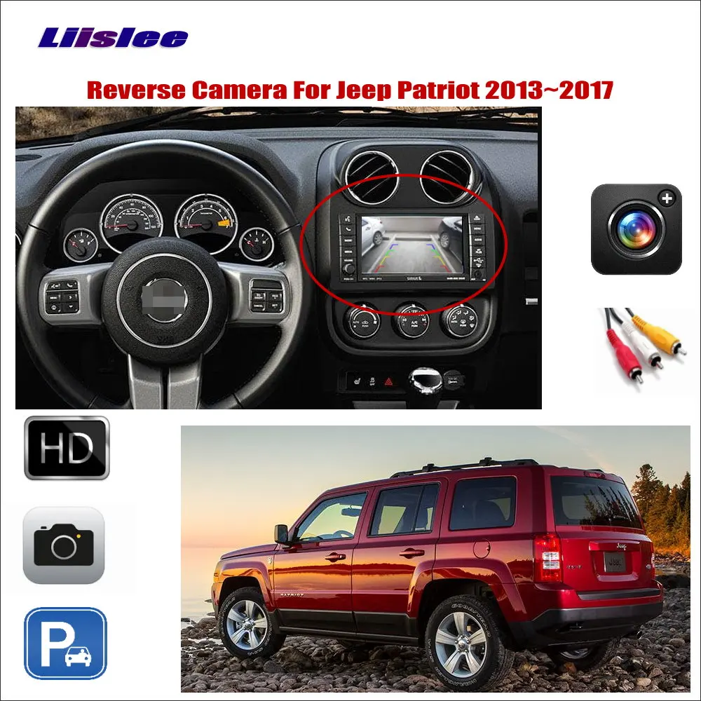 

Для Jeep Patriot 2013-2017 задний вид автомобиля камера автоматическое подключение оригинальный заводской экран адаптер RCA HD камера ПЗС аксессуары