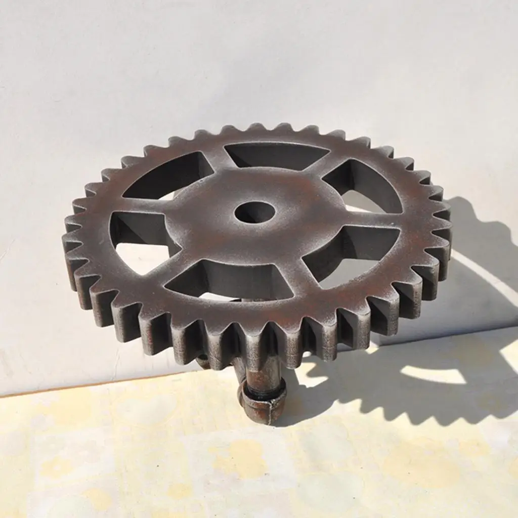 Vintage Industrial Iron Water Pipe Gear Design Rack Shelving Wall Hook for Bar Coffee Shop Decor Home Office Ornament