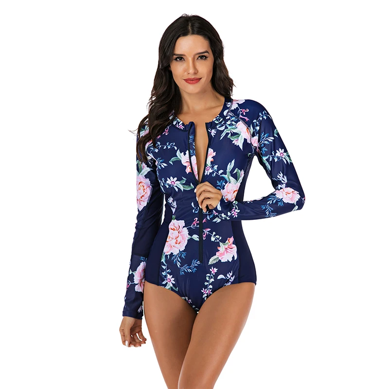 Купальник Rashguard с длинным рукавом полноразмерный купальный костюм для женщин