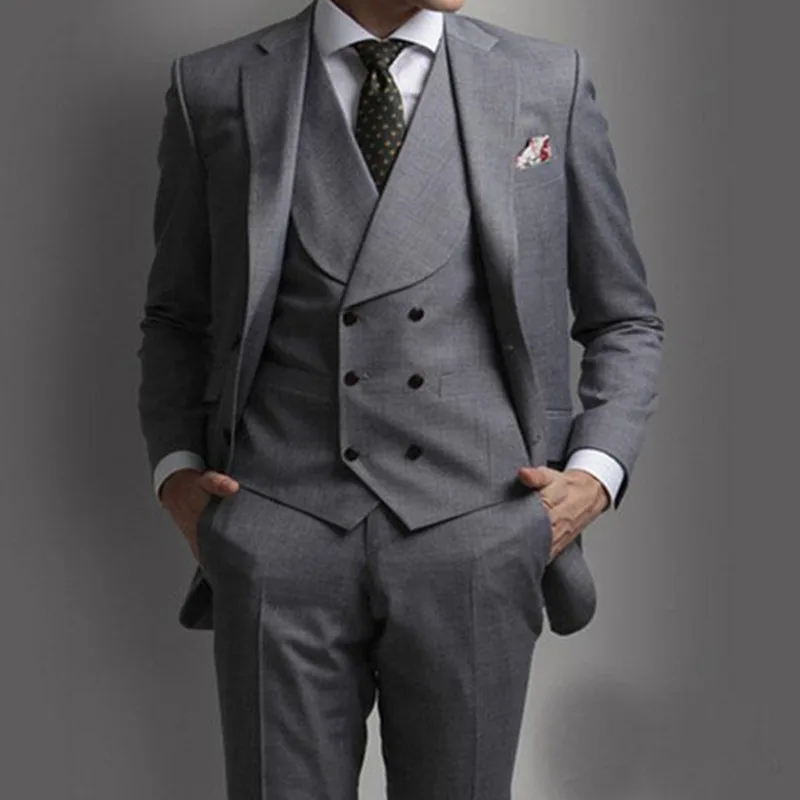 71two buttons groomsmen notch lapel groom tuxedos men suits weddingpromdinner best man blazer(jacket+pants+tie+vest_副本