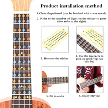 Укулеле наклейки со шкалой нот наклейки на Лады гитары клейкая бумага этикетка Музыкальные инструменты аксессуары