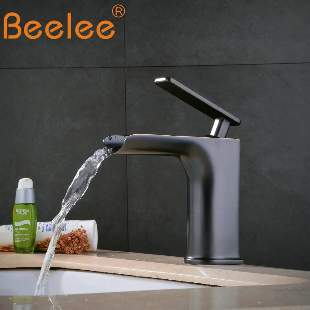 Beelee Новое поступление водопад ванная комната кран масляная резина черный латунь Смесители для раковины сосуд смеситель для раковины BL0607B