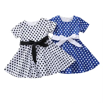 

Summer New Fashion Kids Girls Vintage Dress Polka Dot Princess Swing Rockabilly Party Daily Dresses Wholesale Free Ship 25