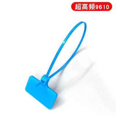 Blue 100 шт. Alien 9610 водонепроницаемый пластик отслеживаемость UHF RFID Лента Уплотнительная бирка молния соединительный кабель этикетка для отслеживания упаковки - Цвет: Blue