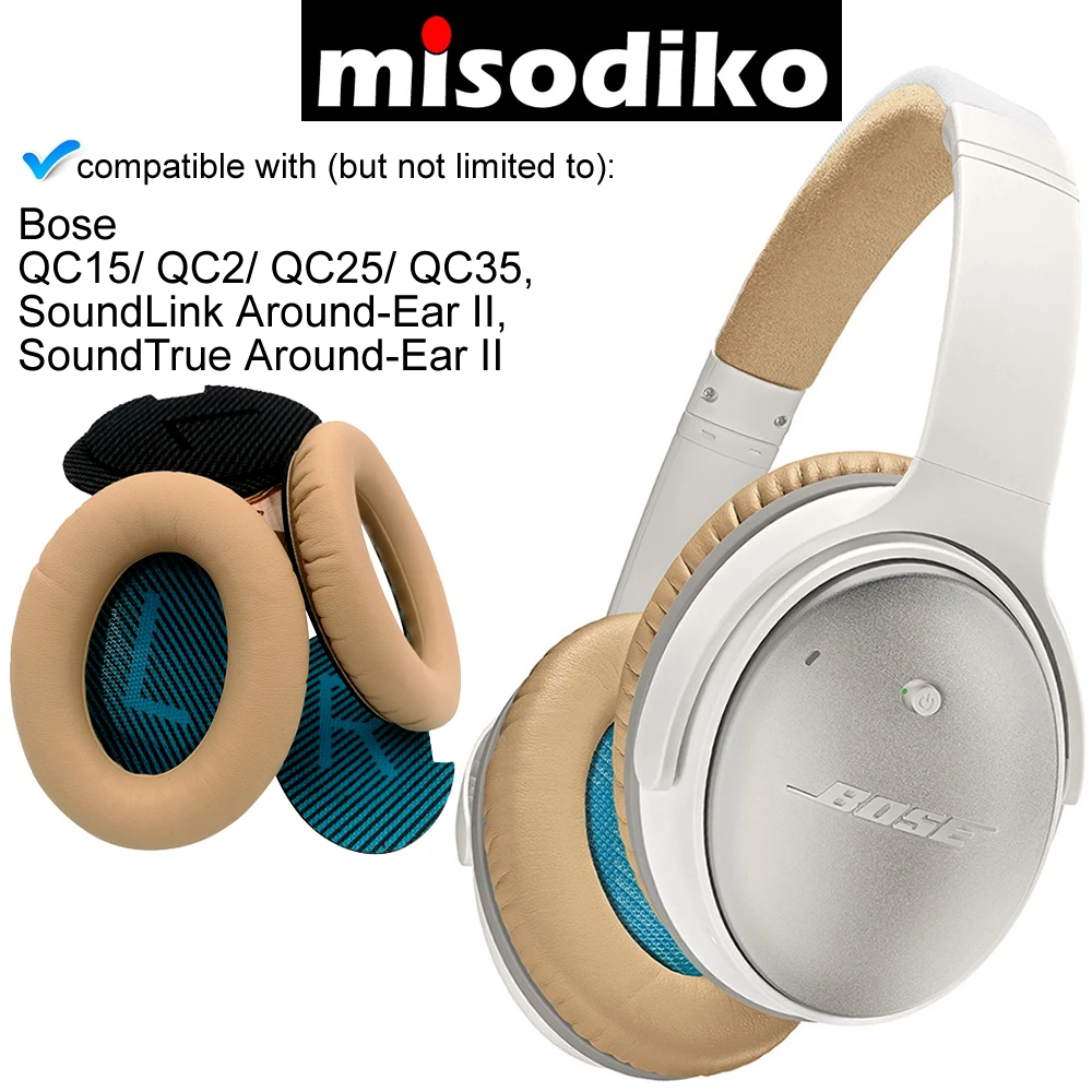 Misodiko Replacement Ear Pads Cushion Kits For Bose Quietcomfort Qc35 Qc25 Qc2 Qc15 Soundtrue Ae2 Ae2i Ae2w Headphones Earpads Ear Pad Cushions Ear Padsear Pad Replacement Aliexpress